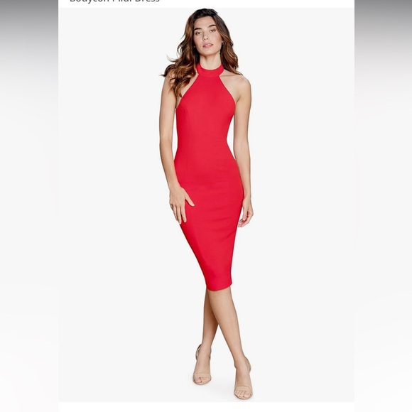 Dress the Population Red Midi Dress - Picture 1 of 13